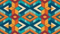 Vibrant Geometric Abstract Seamless Pattern with Interlocking Shapes and Bold Colors Royalty Free Stock Photo