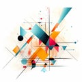 Vibrant Geometric Abstraction: Dynamic Shapes & Lines Royalty Free Stock Photo