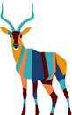 Vibrant geometric antelope art with intricate patterns and colors Royalty Free Stock Photo