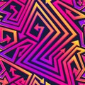 Vibrant geometric arrow seamless pattern