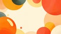 Vibrant geometric background featuring abstract circles, perfect for modern designs and flat illustrations in bright orange Royalty Free Stock Photo