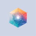 Vibrant Geometric Data Cube Illustration Royalty Free Stock Photo