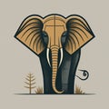 digital art of a geometric elephant ai generative