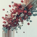 Vibrant Geometric Explosion of Colorful Particles in Dynamic Fractal Design