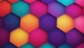 Vibrant geometric honeycomb pattern with a gradient of bright, saturated colors Royalty Free Stock Photo
