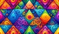 Vibrant Geometric Mandala Pattern with Swirls and Gradients Royalty Free Stock Photo