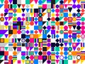 Vibrant Geometric Pattern with Colorful Shapes and Design Elements Royalty Free Stock Photo