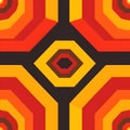 A vibrant geometric pattern featuring layered shapes in warm colors Royalty Free Stock Photo