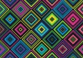 A vibrant geometric pattern featuring multi-colored squares arranged diagonall Royalty Free Stock Photo