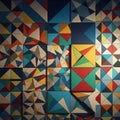 Squares and triangles, displaying an array of colors including Royalty Free Stock Photo