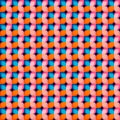 Vibrant Geometric Pattern with Interlocking Shapes in Pink, Orange, and Blue Royalty Free Stock Photo