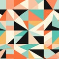 Vibrant Geometric Pattern: Orange, Black, And Grey Triangles Royalty Free Stock Photo