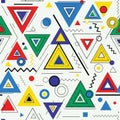 Vibrant geometric pattern with overlapping triangles and abstract shapes Royalty Free Stock Photo