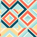 Vibrant Geometric Pattern: Red, Blue, Yellow, And Turquoise Royalty Free Stock Photo