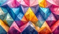 Vibrant Geometric Pattern of Triangles Royalty Free Stock Photo