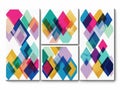 Vibrant geometric patterns in a triptych arrangement Royalty Free Stock Photo