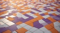 Colorful Geometric Tile Surface with Purple Orange White Pattern for Modern Design Royalty Free Stock Photo