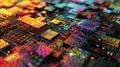 Vibrant geospatial data visualization dynamic patterns in high tech satellite mapping