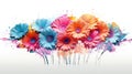 Vibrant gerbera daisies photo realistic illustration - Generative AI.