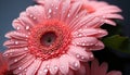 Vibrant gerbera daisy blossom reflects love in nature beauty generated by AI