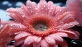 Vibrant gerbera daisy blossom reflects love in nature meadow generated by AI