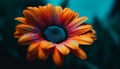 Vibrant gerbera daisy, close up of yellow petal with dew generated by AI