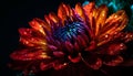 Vibrant gerbera daisy in dewy close up, a summer beauty generated by AI