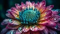 Vibrant gerbera daisy in dewy meadow generated by AI