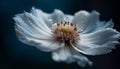 Vibrant gerbera daisy in soft focus, wet with raindrop dew generated by AI