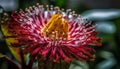 Vibrant gerbera daisy in wet meadow dew generated by AI