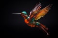 Vibrant Glass Art Hummingbird