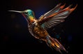 Vibrant Glass Art Hummingbird
