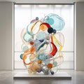 Vibrant Glass Sculpture: Abstract Layers of Color and Pattern