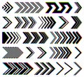 Vibrant Glitch Effect Arrows in Dynamic Styles Royalty Free Stock Photo
