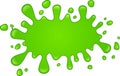 Vibrant, glossy green paint splattering and dripping against a pristine white backdrop creates a dynamic and visually