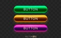 Vibrant glossy web buttons with a modern neon effect. Perfect for user interface design and interactive elements. Royalty Free Stock Photo