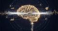 Artificial Intelligence Brain Processing Financial and Business Data Royalty Free Stock Photo