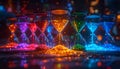 Vibrant Glowing Hourglasses Counting Down Time Royalty Free Stock Photo