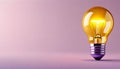 Glowing Lightbulb on Pink Background Royalty Free Stock Photo