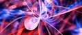 Vibrant glowing quantum mechanics widescreen background Royalty Free Stock Photo