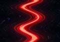 Vibrant glowing red wave abstract energy flow motion background digital art design Royalty Free Stock Photo