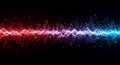 Abstract colorful waveform with vibrant red and blue hues against a dark background with energy pulse Royalty Free Stock Photo