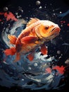 A Gold Fish Swimming In Water