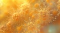Vibrant golden molecular structures in soft focus