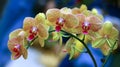 Vibrant golden yellow phalaenopsis orchids Royalty Free Stock Photo