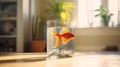 Vibrant Goldfish in Crystal Clear Bowl