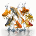 Vibrant Goldfish Swimming in Clear Water for Aquarium Enthusiasts.