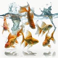 Vibrant Goldfish Swimming in Clear Water for Aquarium Enthusiasts.