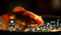 Vibrant goldfish swimming in freshwater fish tank generated by AI