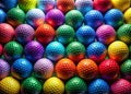 Vibrant Golf Ball Pattern Background with Ample RightSide Space for Design or Text Overlay Royalty Free Stock Photo